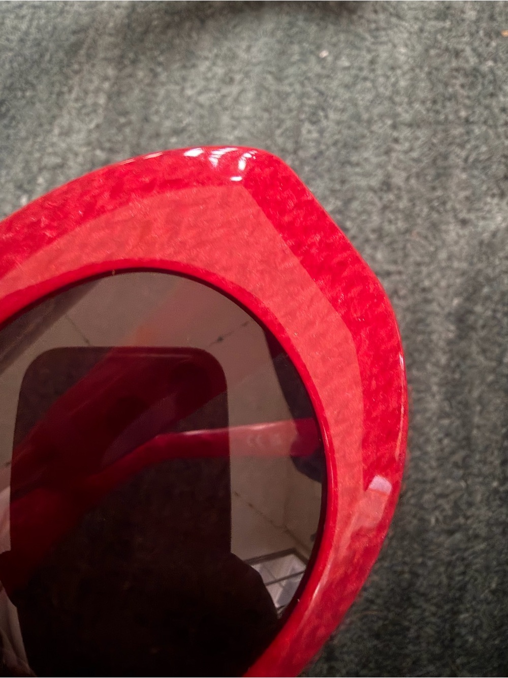 Balenciaga Dark Red Oval Sunglasses - Picture 2 of 6